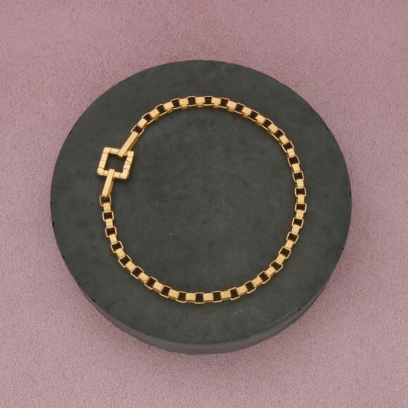 Sterling Jewelry - ivi los angeles sterling silver 18k gold plate signore chain bracelet size 8.5in